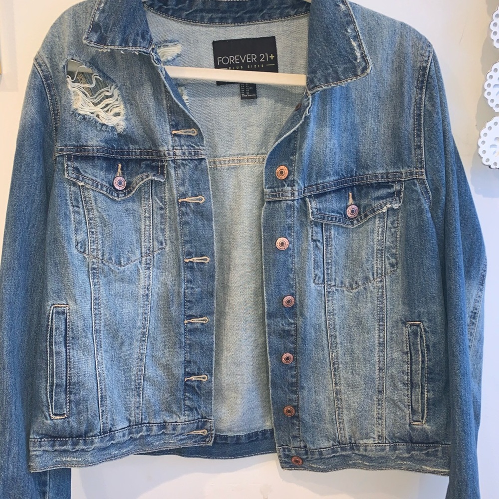 oversized distressed jean jacket
